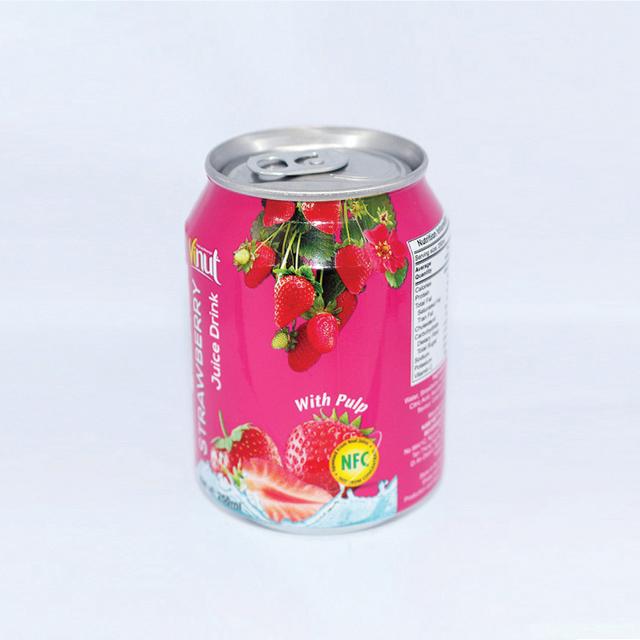 330밀리리터 VINUT 자연 딸기 쥬스 음료와 펄프 함유